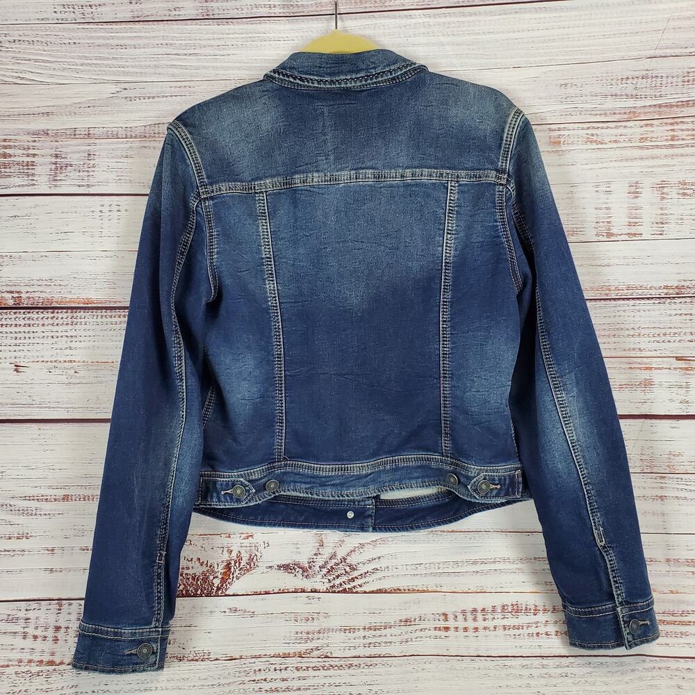 Silver jeans Women Denim Jacket L Blue Fade Country Western Denim Coat Y2K Retro - Picture 2 of 11